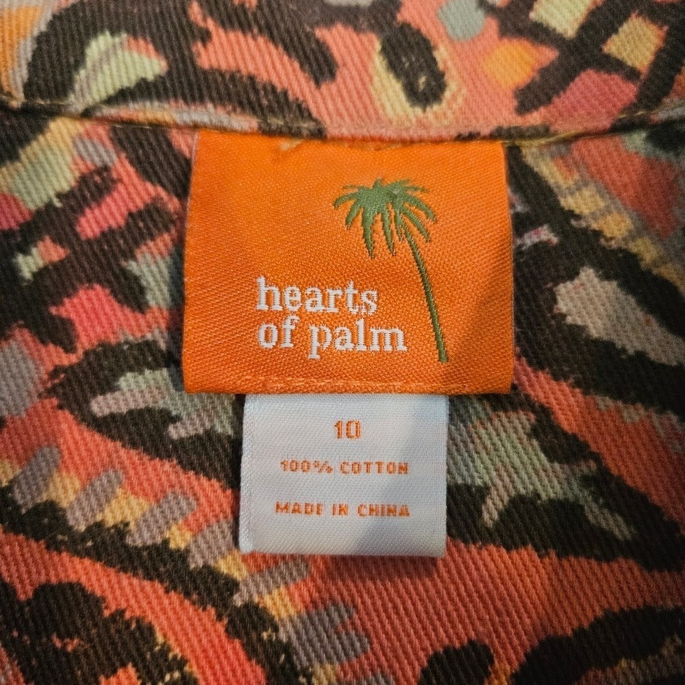 Hearts of Palm Tapestry Jacket Abstract Print Button Down Long Sleeve Blazer - Picture 9 of 12